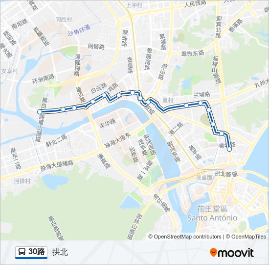 30路 bus Line Map