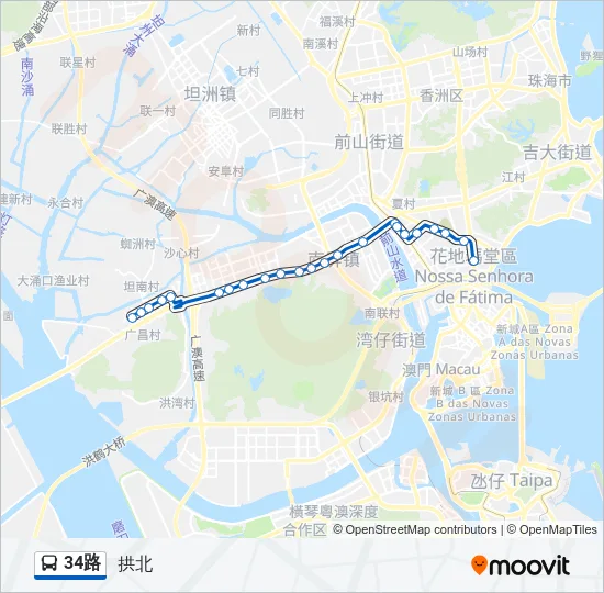 34路 Bus Line Map