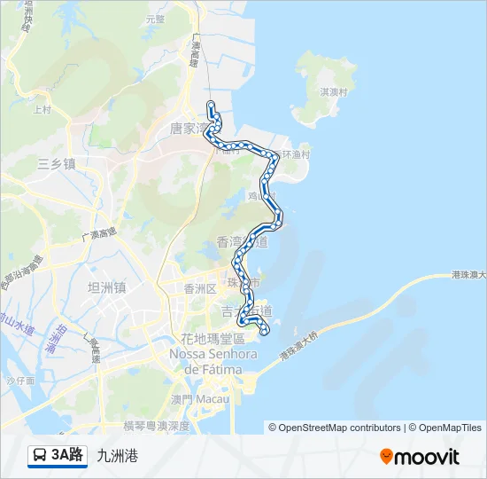 公交3A路的线路图