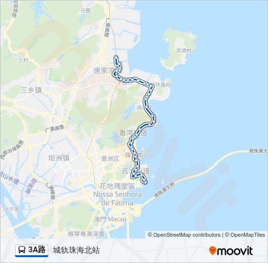 公交3A路的线路图