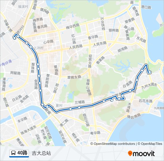 公交40路的线路图