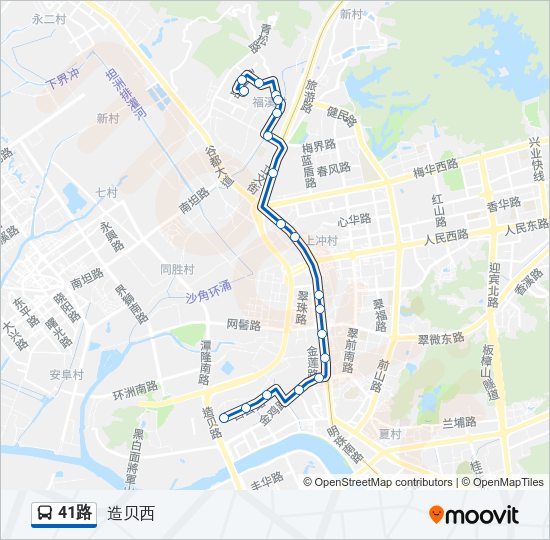 公交41路的线路图
