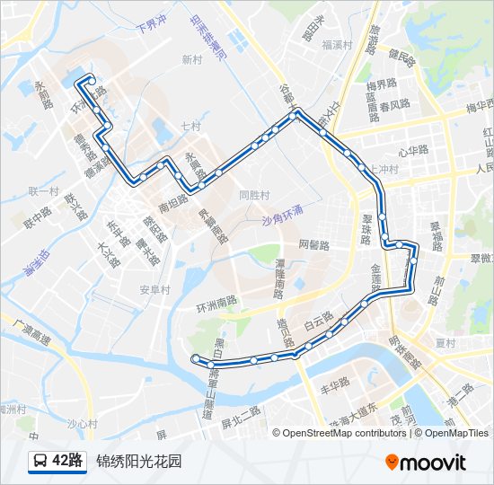 公交42路的线路图