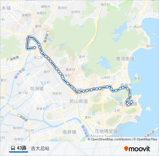43路 Bus Line Map