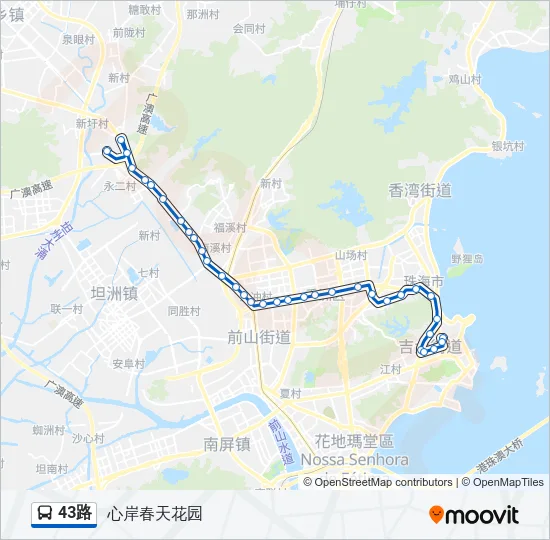 43路 Bus Line Map
