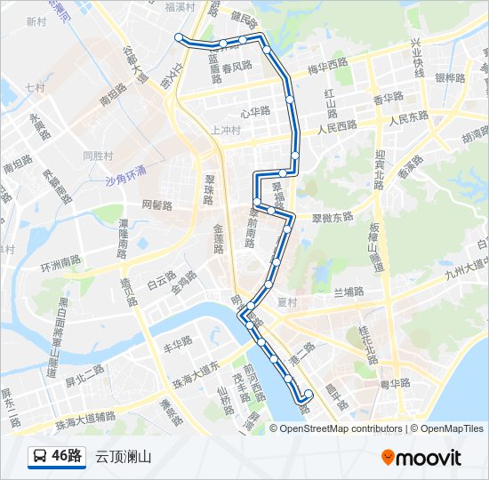 公交46路的线路图