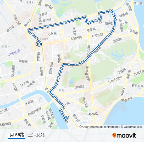55路 Bus Line Map