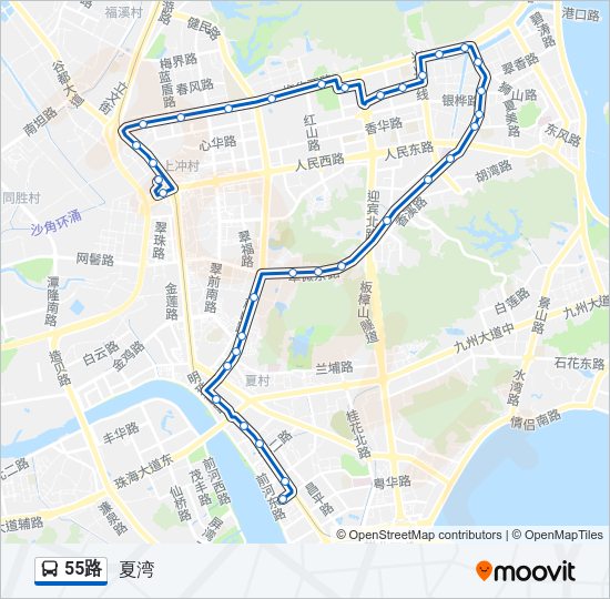 公交55路的线路图