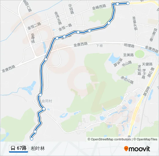 67路 Bus Line Map