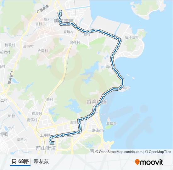 68路 Bus Line Map