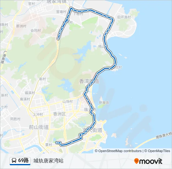 公交69路的线路图