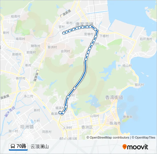 70路 Bus Line Map