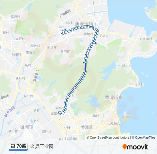 70路 Bus Line Map