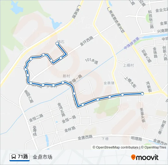 71路 Bus Line Map