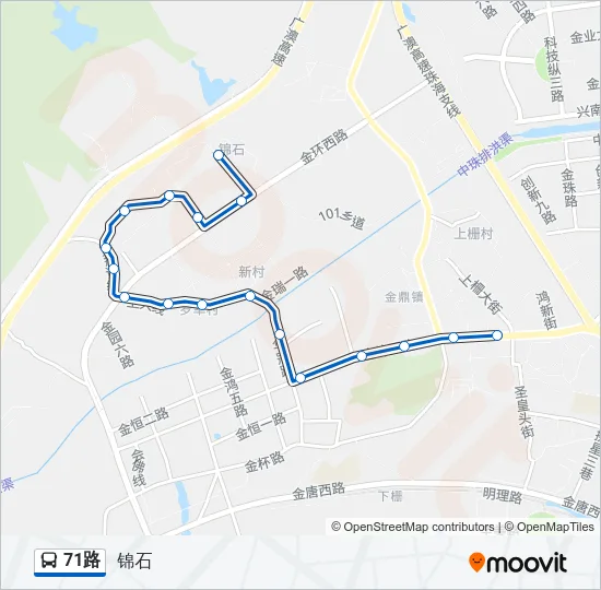 71路 Bus Line Map