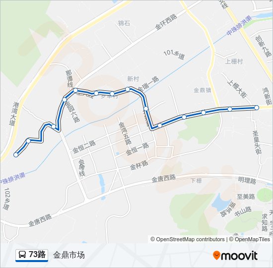 73路 bus Line Map