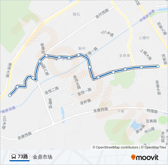 公交73路的线路图
