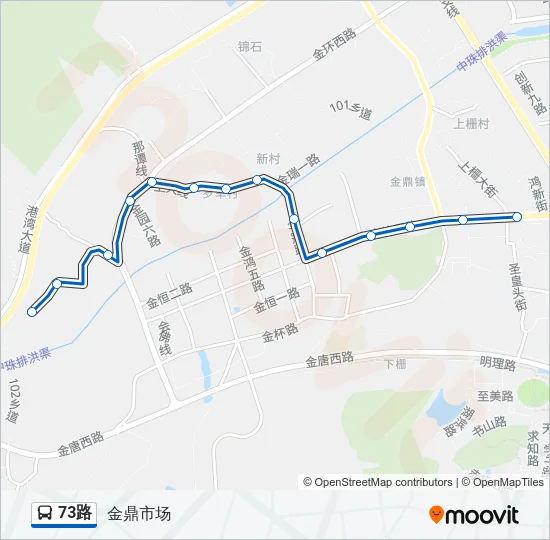 73路 Bus Line Map