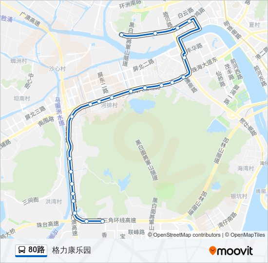 公交80路的线路图