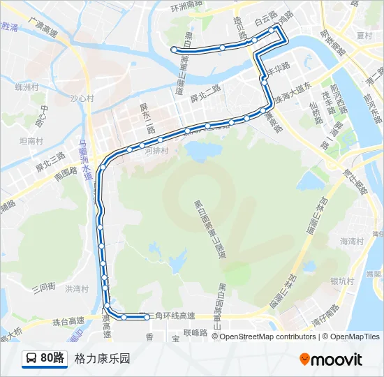 80路 Bus Line Map