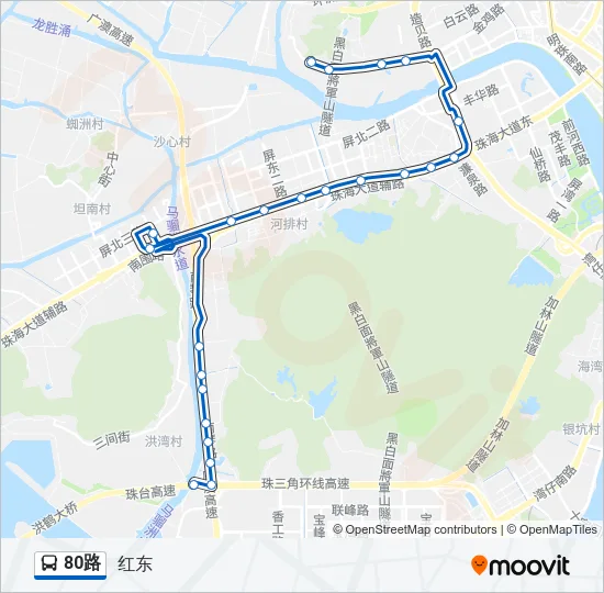 80路 Bus Line Map