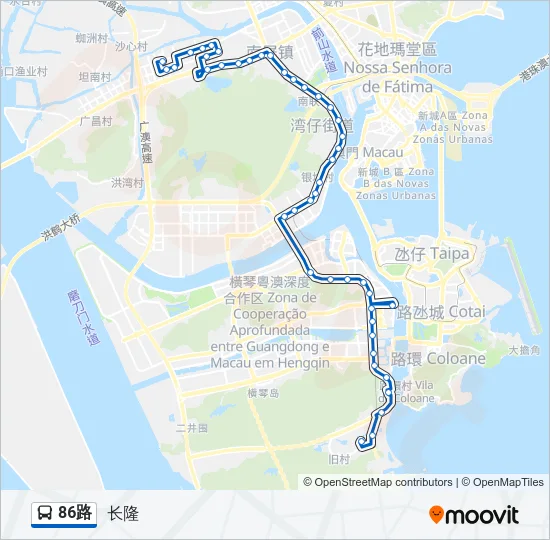 86路 Bus Line Map