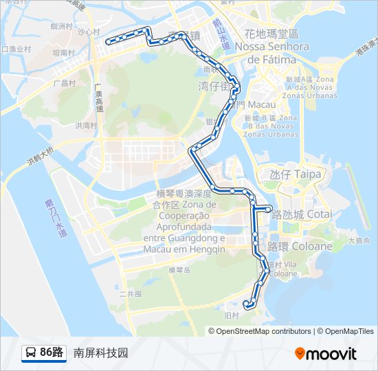 公交86路的线路图