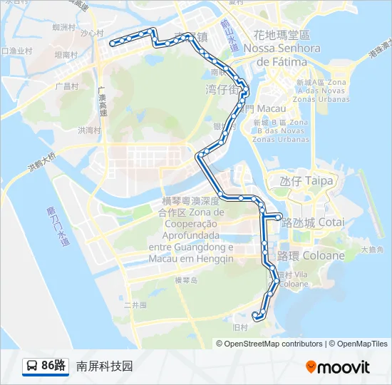 86路 Bus Line Map