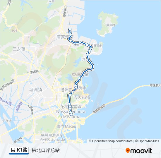 公交K1路的线路图