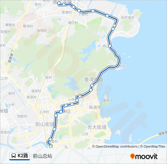 K2路 Bus Line Map