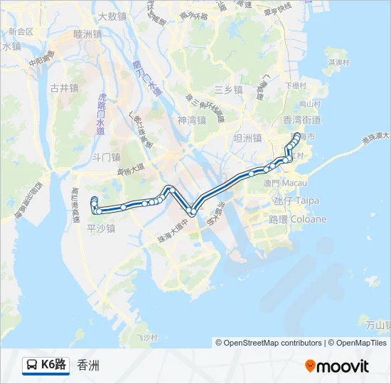 K6路 Bus Line Map