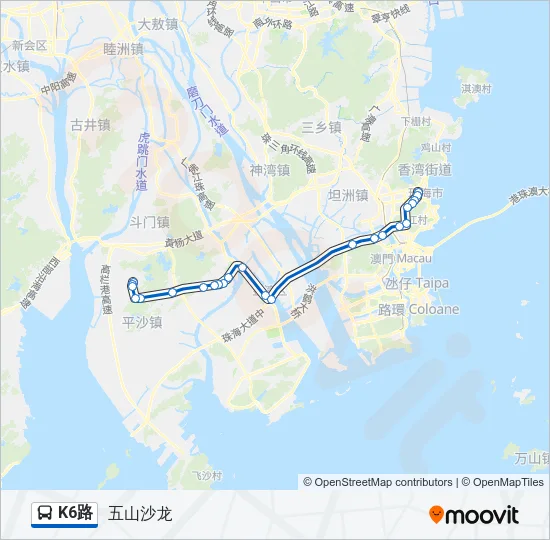 K6路 Bus Line Map