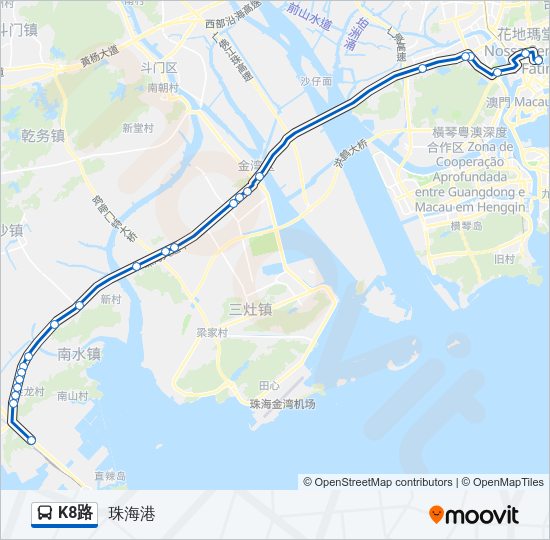 公交K8路的线路图