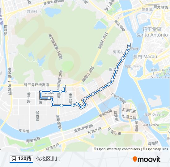 公交130路的线路图