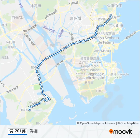 201路 Bus Line Map