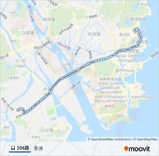 公交206路的线路图