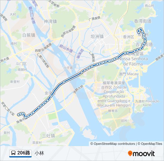 公交206路的线路图