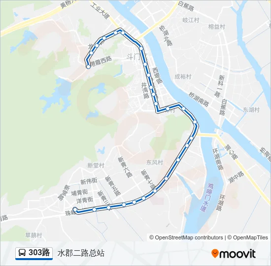 303路 Bus Line Map