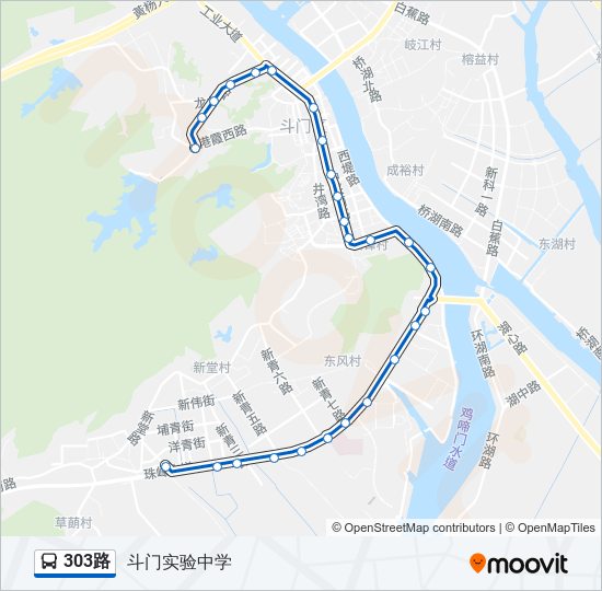 公交303路的线路图