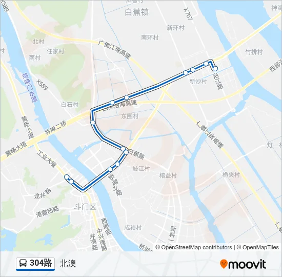 304路 Bus Line Map