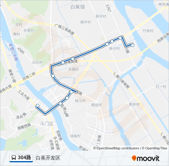 公交304路的线路图