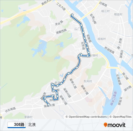 308路 bus Line Map
