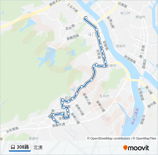 308路 Bus Line Map