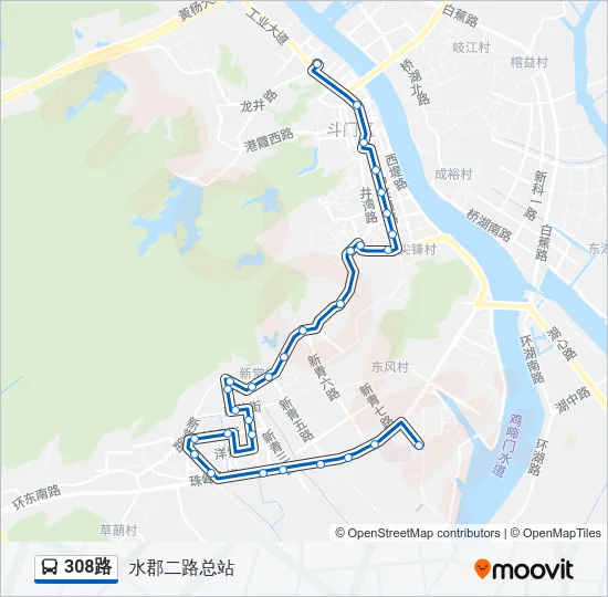 308路 Bus Line Map