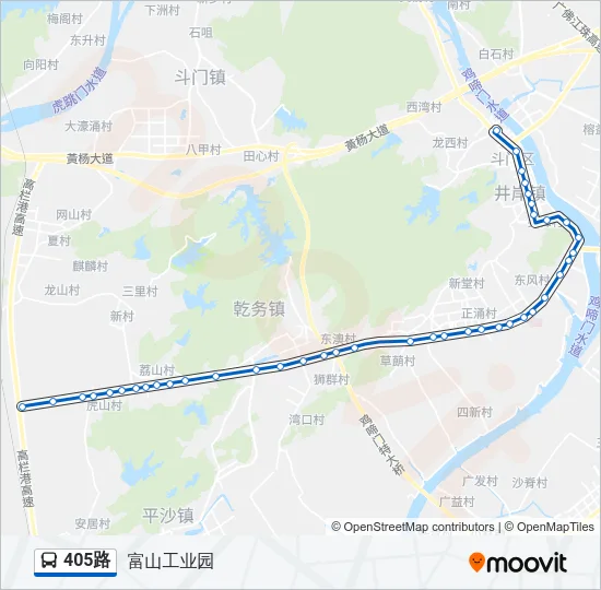 405路 Bus Line Map