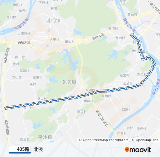 405路 bus Line Map