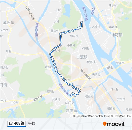 公交408路的线路图