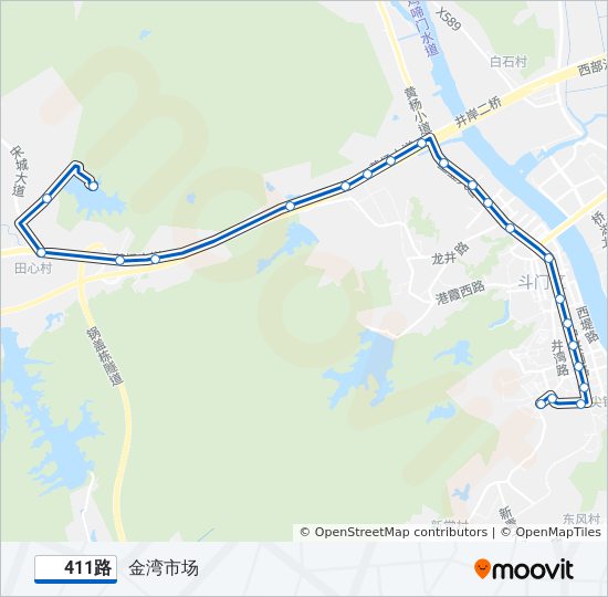 411路 bus Line Map