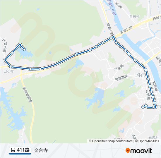 公交411路的线路图