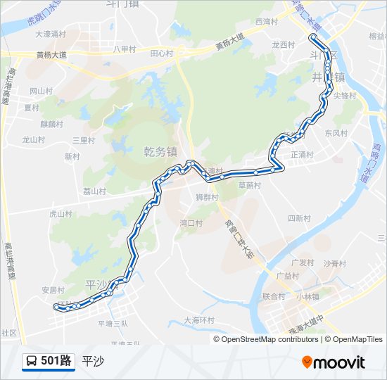 公交501路的线路图
